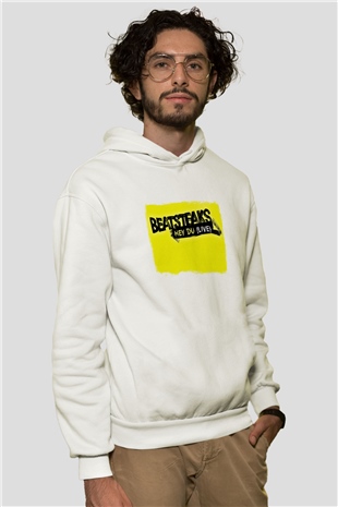 Beatsteaks Baskılı Unisex Beyaz Hoodie