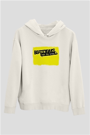 Beatsteaks Baskılı Unisex Beyaz Hoodie