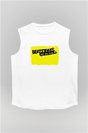 Beatsteaks Baskılı Unisex Beyaz Kolsuz Tişört