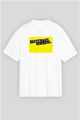 Beatsteaks Baskılı Unisex Beyaz Oversize Tişört