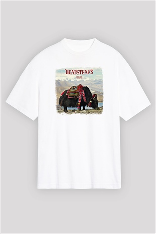 Beatsteaks Baskılı Unisex Beyaz Oversize Tişört