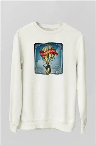 Beatsteaks Baskılı Unisex Beyaz Sweatshirt