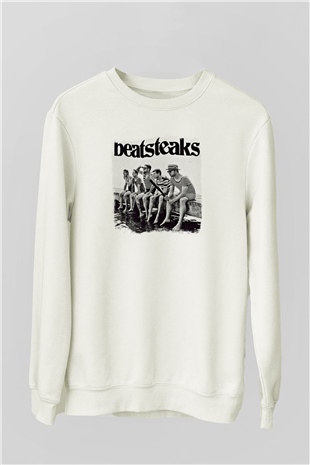 Beatsteaks Baskılı Unisex Beyaz Sweatshirt