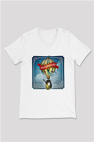 Beatsteaks Baskılı Unisex Beyaz V Yaka Tişört