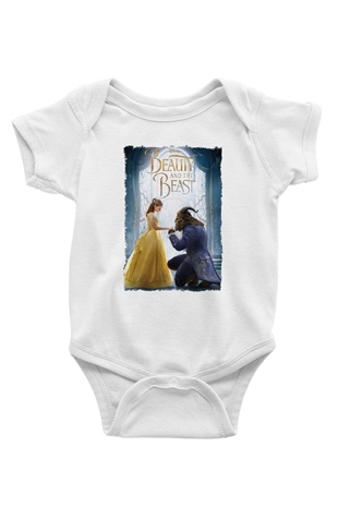 Beauty and the Beast Beyaz Bebek Body - Zıbın