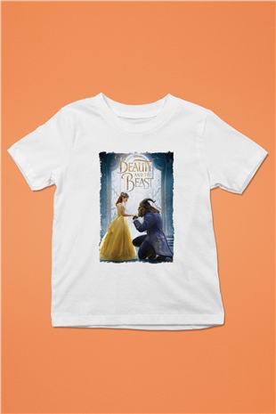 Beauty and the Beast Beyaz Unisex Çocuk Tişört