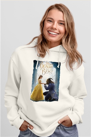 Beauty and the Beast Beyaz Unisex Hoodie