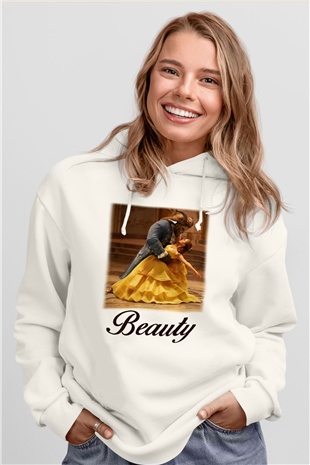 Beauty and the Beast Beyaz Unisex Hoodie