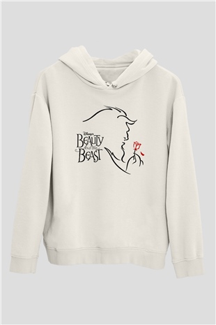 Beauty and the Beast Beyaz Unisex Hoodie