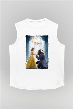 Beauty and the Beast Beyaz Unisex Kolsuz Tişört