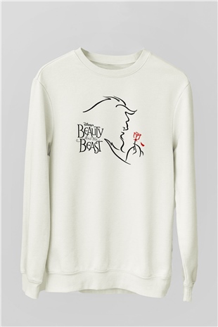 Beauty and the Beast Beyaz Unisex Sweatshirt