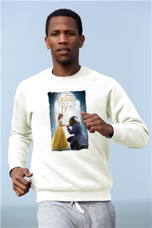 Beauty and the Beast Beyaz Unisex Sweatshirt