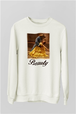 Beauty and the Beast Beyaz Unisex Sweatshirt