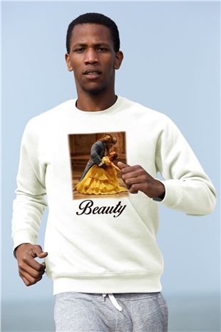 Beauty and the Beast Beyaz Unisex Sweatshirt
