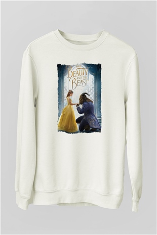 Beauty and the Beast Beyaz Unisex Sweatshirt