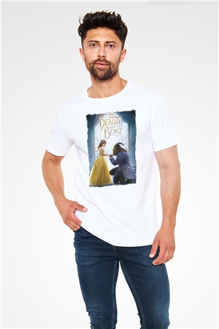 Beauty and the Beast Beyaz Unisex Tişört T-Shirt