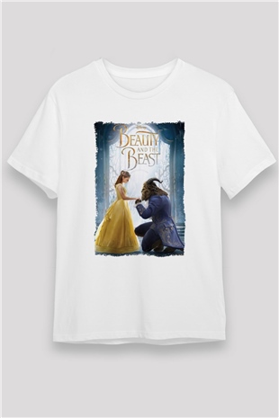 Beauty and the Beast Beyaz Unisex Tişört T-Shirt
