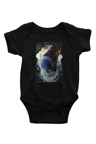 Beauty and the Beast Siyah Bebek Body - Zıbın