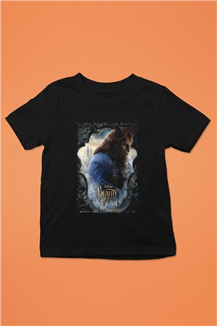 Beauty and the Beast Siyah Unisex Çocuk Tişört