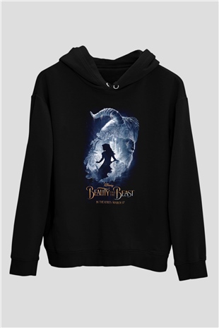 Beauty and the Beast Siyah Unisex Hoodie
