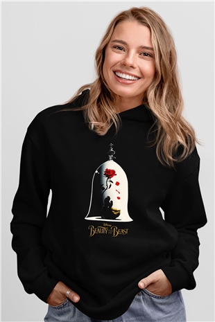 Beauty and the Beast Siyah Unisex Hoodie