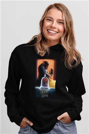 Beauty and the Beast Siyah Unisex Hoodie
