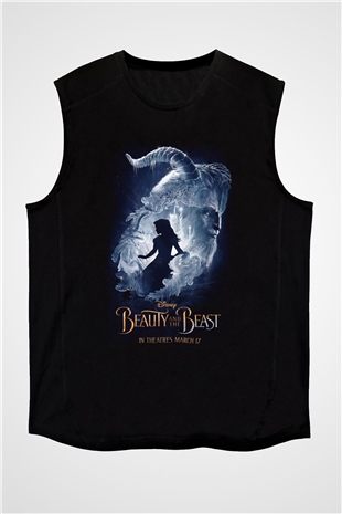Beauty and the Beast Siyah Unisex Kolsuz Tişört