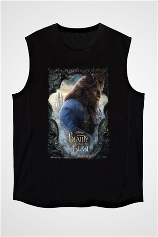 Beauty and the Beast Siyah Unisex Kolsuz Tişört