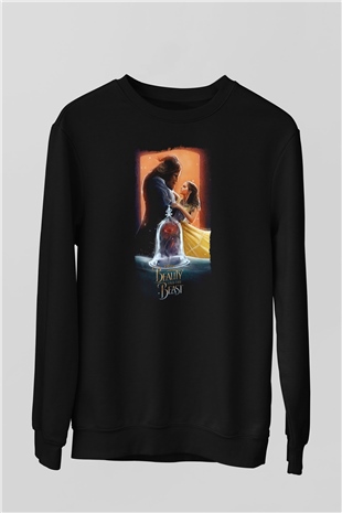 Beauty and the Beast Siyah Unisex Sweatshirt