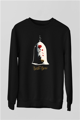 Beauty and the Beast Siyah Unisex Sweatshirt