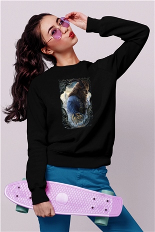 Beauty and the Beast Siyah Unisex Sweatshirt