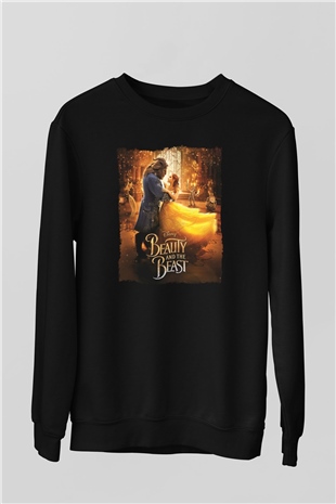 Beauty and the Beast Siyah Unisex Sweatshirt