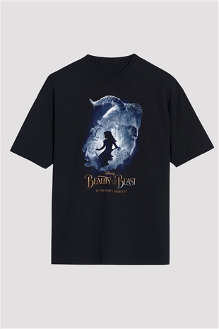 Beauty and the Beast Siyah Oversize Tişört Oversize T-shirt