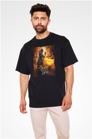 Beauty and the Beast Siyah Oversize Tişört Oversize T-shirt
