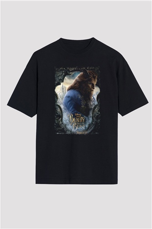 Beauty and the Beast Siyah Oversize Tişört Oversize T-shirt