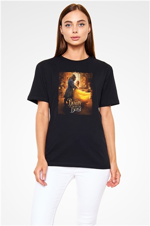 Beauty and the Beast Siyah Unisex Tişört T-Shirt