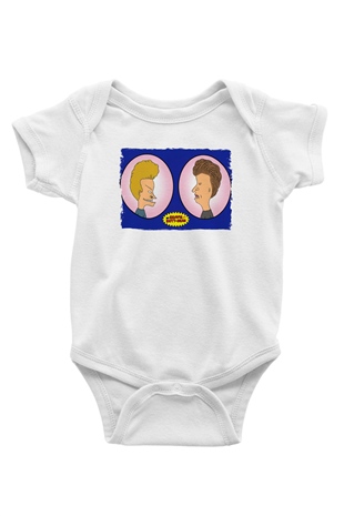 Beavis and Butt-head Beyaz Bebek Body - Zıbın