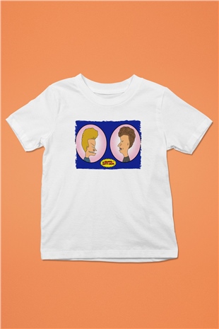 Beavis and Butt-head Beyaz Unisex Çocuk Tişört