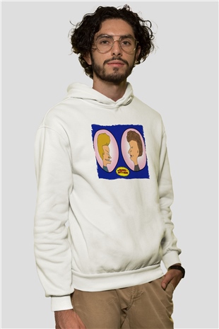 Beavis and Butt-head Beyaz Unisex Hoodie