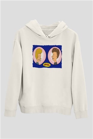 Beavis and Butt-head Beyaz Unisex Hoodie