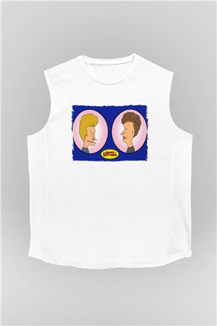 Beavis and Butt-head Beyaz Unisex Kolsuz Tişört