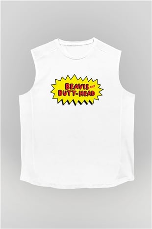 Beavis and Butt-head Beyaz Unisex Kolsuz Tişört