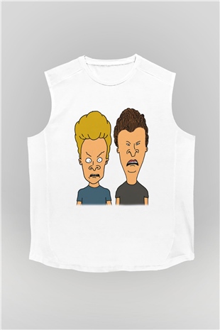 Beavis and Butt-head Beyaz Unisex Kolsuz Tişört