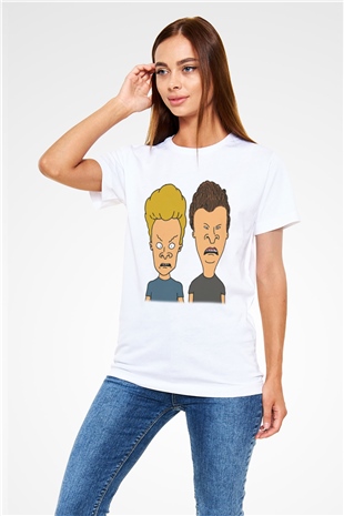 Beavis and Butt-head Beyaz Unisex Tişört T-Shirt