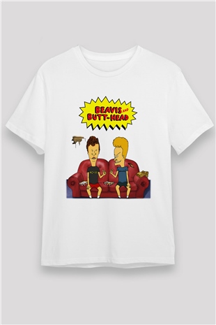 Beavis and Butt-head Beyaz Unisex Tişört T-Shirt