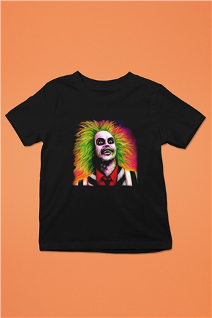 Beetlejuice Beterböcek Baskılı Siyah Unisex Çocuk Tişört
