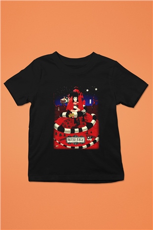 Beetlejuice Beterböcek Baskılı Siyah Unisex Çocuk Tişört