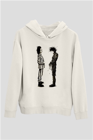 Beetlejuice Beterböcek Beyaz Unisex Kapşonlu Sweatshirt