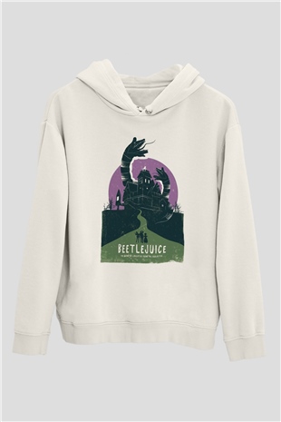 Beetlejuice Beterböcek Beyaz Unisex Kapşonlu Sweatshirt