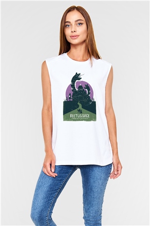 Beetlejuice Beterböcek Beyaz Unisex Kolsuz Tişört